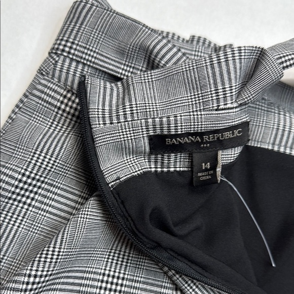 Banana Republic grey houndstooth plaid paper bag skirt with pockets Sz 14 - Picture 7 of 13